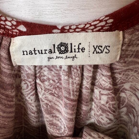 Natural Life Top Womens Size XS/S Rust Floral Paisley Bandana Print Tank Blouse - Picture 2 of 16